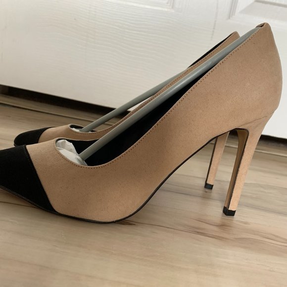 New York & Company Women's Madison Pump, Colorblock Black/Beige, size 9, NIB - Picture 2 of 9